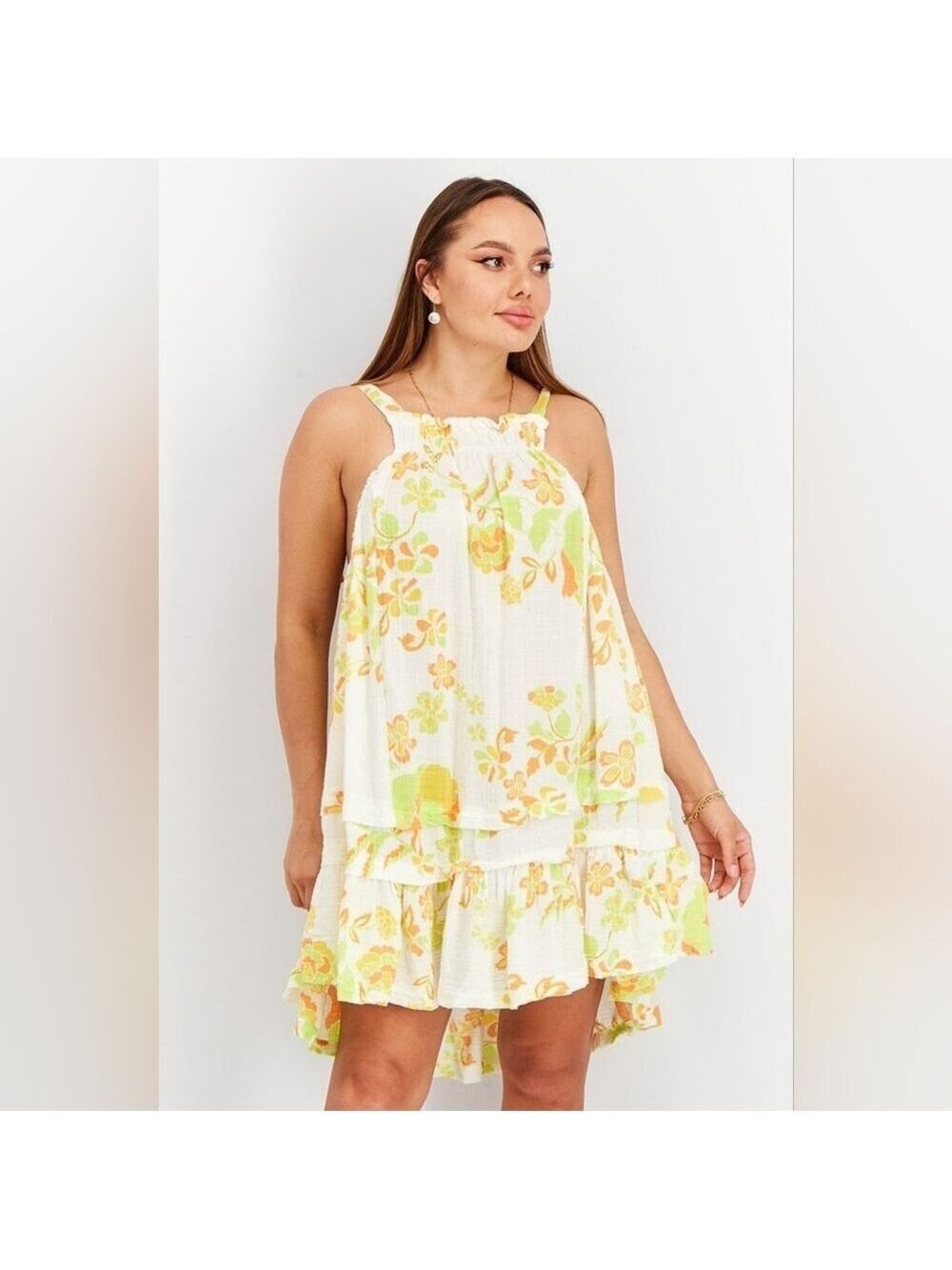 Free People Fleur Printed Tunic Retro Combo